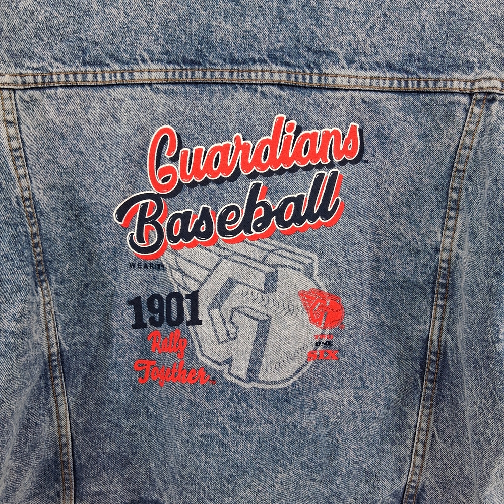 Women’s Light Blue Washed Denim Jacket with Patch - Picture 2 of 5